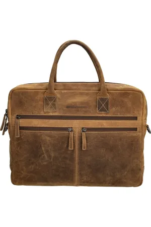 Hide & Stitches Idaho Hand & Schoudertas Laptoptas 15,6 inch - Premium Leder - Business - - 100% Leer