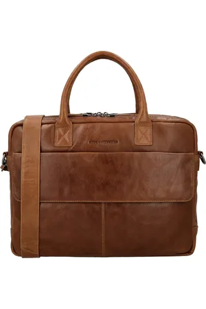 Hide & Stitches Porto Laptoptas 15,6 inch - 100% Leder - Premium Bussiness Tas - - 100% Leer