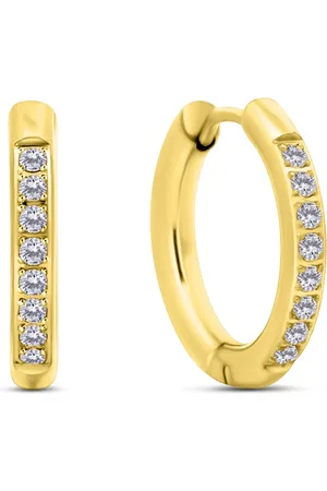 CO88 8CE-70581 - Stalen Oorringen - Oorbellen - 17mm - 6 Steentjes