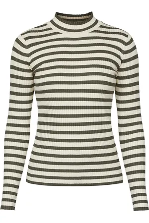 SisterS point T-shirt Huga T Ls 18260 Khaki/stripe Dames