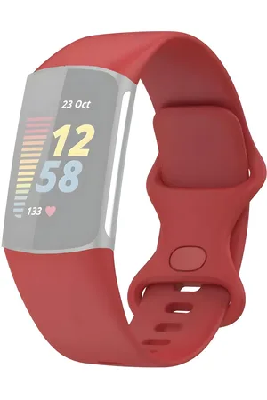 Merkloos Horloge bandje geschikt voor Fitbit Charge 5 en 6 - Watch band Bordeaux Large