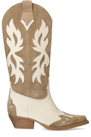 Sacha Dames - suède cowboylaarzen met sierstiksels