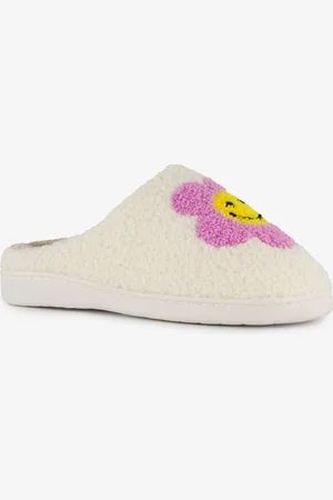 Thu!s Dames teddy pantoffels met smiley - - Sloffen