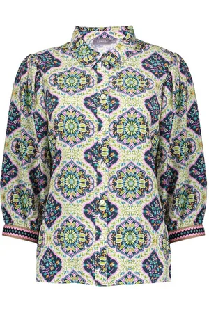 Geisha Blouse Blouse Met Bloemenpatroon 53220 20 000675 Navy/green Dames