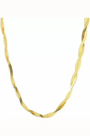Bijoutheek Collier Plat Slang Gevlochten