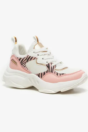 Blue Box Meisjes dad sneakers roze zebraprint
