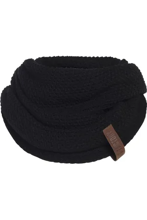 Knit Factory Coco Gebreide Colsjaal - Ronde Sjaal - Nekwarmer - Wollen Sjaal - Zwarte Colsjaal - Dames sjaal - Heren sjaal - Unisex - - One Size