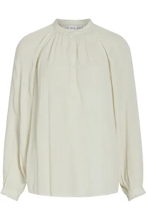 VILA Blouse Vibelvira O-neck L/s Lace Detail To 14099269 Birch Dames