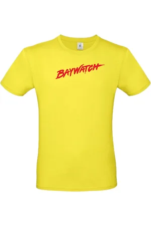 B and C T- shirt solar yellow met opdruk Baywatch maat XL