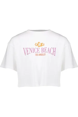 Geisha T-shirt cropped venice beach white -