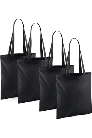 Merkloos Draagtasje met hengsels - 10x - - 42 x 38 cm - katoen - 10 liter - boodschappen - gymtas - voor kinderen en volwassenen