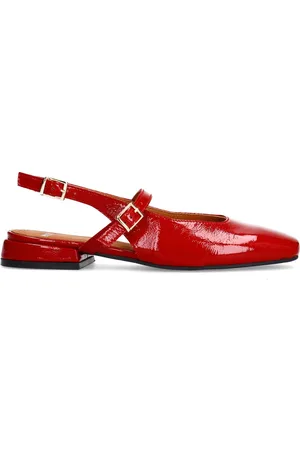 Manfield Dames - Rode lakleren slingbacks