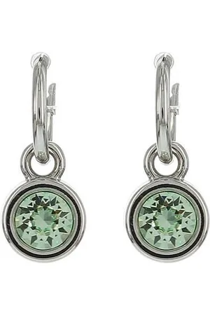 Biba Hang Oorbellen met Swarovski Steentje Chrysolite