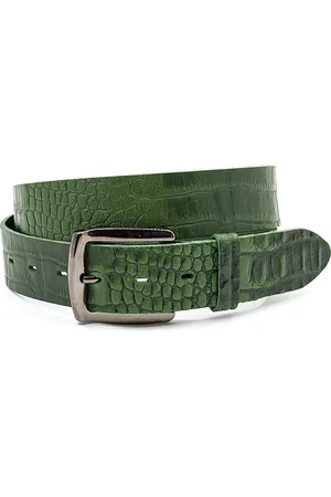 A-zone Dames riem met crocoprint - dames riem - 4 cm breed - - Echt Leer - Taille: 85cm - Totale lengte riem: 100cm