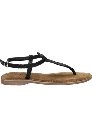 Lazamani Anna Leren Dames Sandalen Black