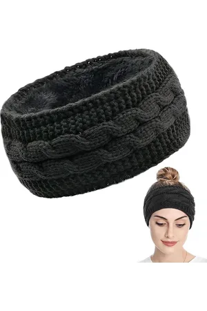 Merkloos Handgeweven warme elastische haarband voor winterse outdoorsporten - dames .