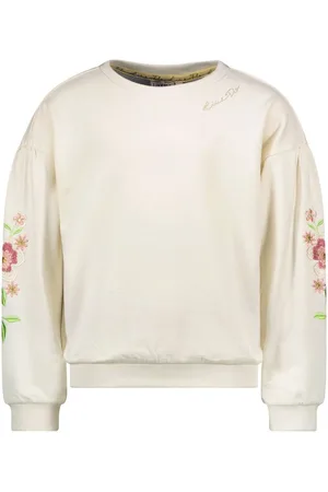 Like Flo Zomer sweater meisjes Off wit - embroidery op mouw - Day