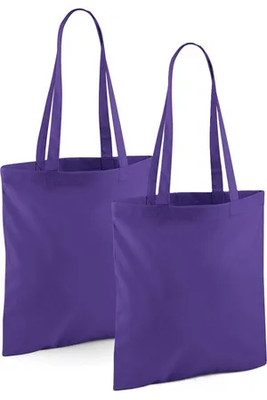 Merkloos Draagtasje met hengsels - 2x - - 42 x 38 cm - katoen - 10 liter - boodschappen - gymtas - voor kinderen en volwassenen