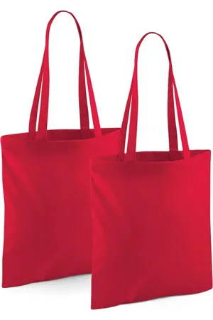 Merkloos Draagtasje met hengsels - 2x - - 42 x 38 cm - katoen - 10 liter - boodschappen - gymtas - voor kinderen en volwassenen