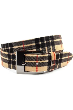 A-zone Dames riem schotse ruit - dames riem - 4 cm breed - - Echt Leer - Taille: 90cm - Totale lengte riem: 105cm