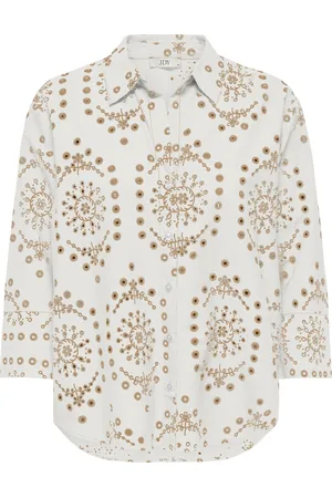 JDY Jacqueline de Yong Blouse emma 3/4 Embroidery Shirt Wvn Ex 15350806 Cloud Dancer Dames