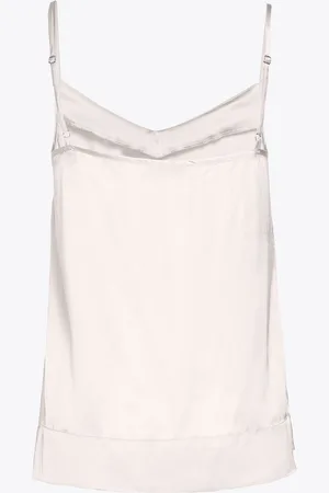 beaumont Vintage Satin Singlet Off White
