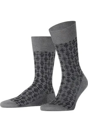 Falke Artwork Tie Sokken Heren 12576 3390 light greymel. 45-46