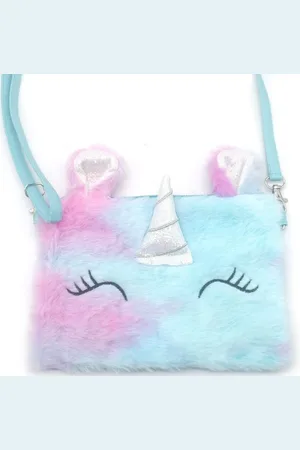 Merkloos Een lief en zacht unicorn tasje (19x14cm) voor kinderen. Met ritssluiting en een verstelbare schouderband. Ook handig om een snack of koekje in mee te nemen. Een mooi tasje met glitters om voor jezelf te kopen of om cadeau te geven.