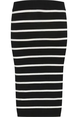 Kaffe Rok Kalizza Knit Skirt 10509798 107263 Black/chalk Stripe Dames