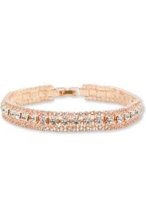 Marama Armband Fenna - dames armband - stainless steel - gold plated - nikkelvrij - clipsluiting - feestelijk - strass steentjes