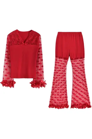 Merkloos Pyjama set sexy dames satijn nachtkleding huispak loungewear apart