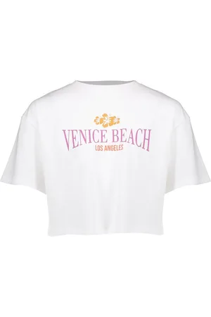 Geisha T-shirt cropped venice beach white -