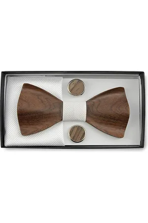 We Love Ties Giftsets - Houten strik giftset Trendy wit