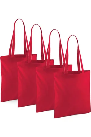 Merkloos Draagtasje met hengsels - 10x - - 42 x 38 cm - katoen - 10 liter - boodschappen - gymtas - voor kinderen en volwassenen