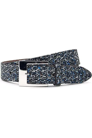 A-zone Dames riem met tweedmotief - dames riem - 4 cm breed - - Echt Leer - Taille: 105cm - Totale lengte riem: 120cm