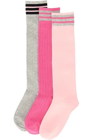 iN ControL 3pack kniekousen RIB/STRIPE pink maat 23/26