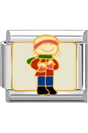 quiges Schakel - Bedel - 9mm - charms - Kinderjaren in de winter - Geschikt voor - Nomination- armband - Schakelarmband - italy bedels armband