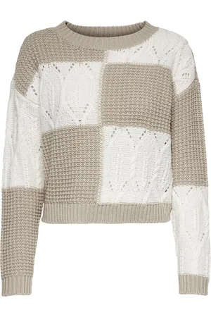 JDY Jacqueline de Yong Trui justy L/s Mix Structure Pullover 15276930 Cement/cement Dames