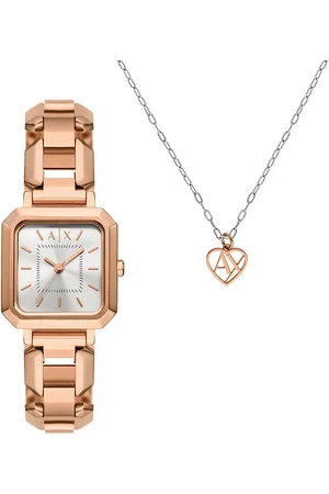 Armani Exchange Dames Horloge geschenkset 27 - Rosékleurig
