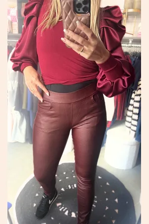 Merkloos Skinny leren broek - Imitatieleer - Skinny fit - Stretch -