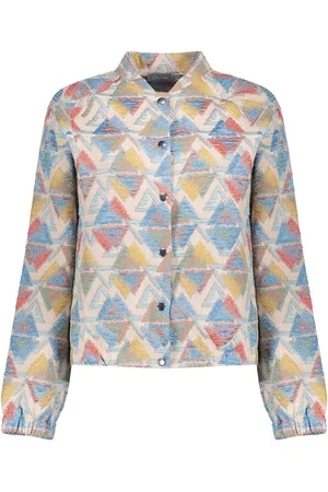 Geisha Jas Bomber Jack Grafische Print 55128 20 000720 Sand/blue Dames