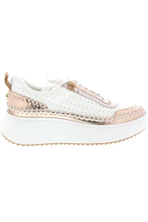 Steve Madden Dames Sneakers Doubletake Silver/gold Cream