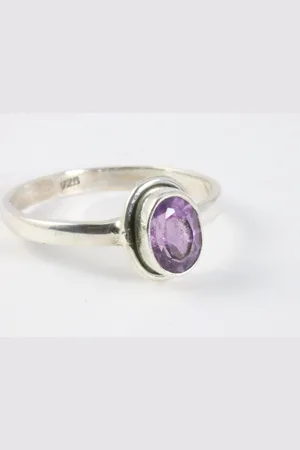 AsiAsia Fijne zilveren ring met amethist - maat 16.5