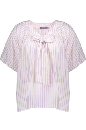 Geisha Blouse Top Strepen Strikdetail 53062 14 Off-white/lilac Dames