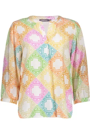 Geisha Blouse Blouse Grafische Print 53263 20 Green/pink Dames