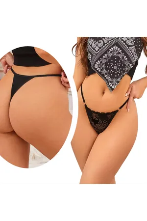 Merkloos Sexy Dames String - Kant - 95% Katoen - Onderbroek Met Kanten Design - Dames Lingerie / Ondergoed