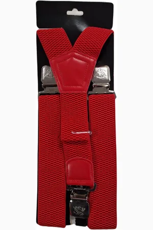 Lederriemen Bretels | Kleur: | Bretels Heren Volwassenen | Stevige Clips | Sterke Clips | Brede Clips | One Size Fits All | Felle Kleur | Carnaval | Verkleedspullen