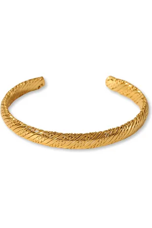 Marama Damesarmband Maya Goud - stainless steel met gouden plating - bangle met subtiel reliëf - cadeau dames - luxe geschenkverpakking