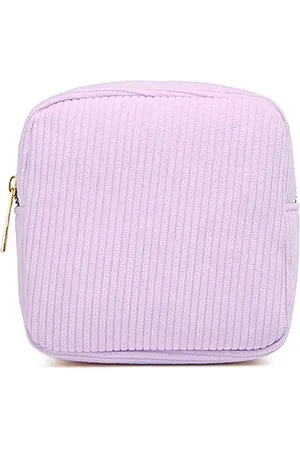 Fashion Favorite Corduroy Mini Make-up Tas - Lila | 14 x 14 x 5 cm | Toilettas / Maandverband Etui |