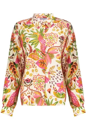 Geisha Blouse Blouse Bohemische Print 53255 20 Green/orange Dames